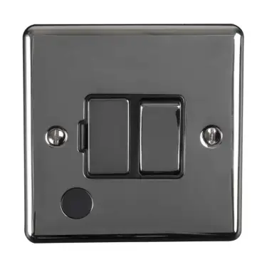 Click Here To Enlarge This Photo Of ENSWFFOBNB - Eurolite 13Amp DP Switched Fuse Spur with Flex Outlet Black Nickel with Black Trim &lpar;Enhance Range&rpar;