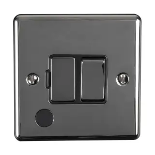 ENSWFFOBNB - Eurolite 13Amp DP Switched Fuse Spur with Flex Outlet Black Nickel with Black Trim &lpar;Enhance Range&rpar;