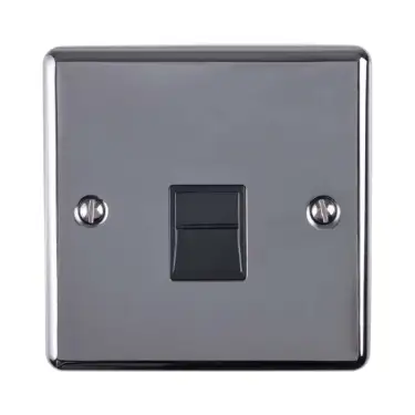 Click Here To Enlarge This Photo Of EN1MBNB - Eurolite 1 Gang Master Telephone Socket Black Nickel with Black Trim &lpar;Enhance Range&rpar;
