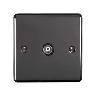 EN1TVBNB - Eurolite 1 Gang TV Coaxial Socket Black Nickel with Black Trim &lpar;Enhance Range&rpar;