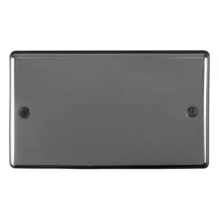 EN2BBN - Eurolite Double Blank Plate Black Nickel &lpar;Enhance Range&rpar;
