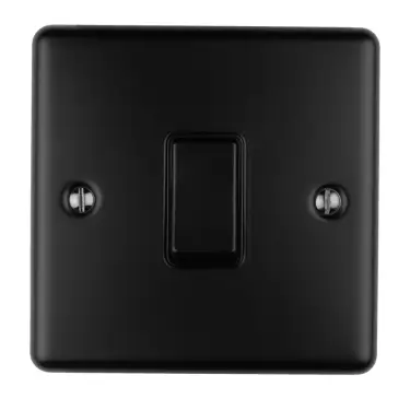 Click Here To Enlarge This Photo Of EN1SWMBB - Eurolite 1 Gang 10Amp 2Way Switch Matt Black with Black Trim &lpar;Enhance Range&rpar;