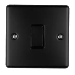 EN1SWMBB - Eurolite 1 Gang 10Amp 2Way Switch Matt Black with Black Trim &lpar;Enhance Range&rpar;