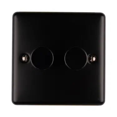 Click Here To Enlarge This Photo Of EN2DLEDMBB - Eurolite 2 Gang 400W&sol;LED 2Way Dimmer Switch Matt Black &lpar;Enhance Range&rpar;