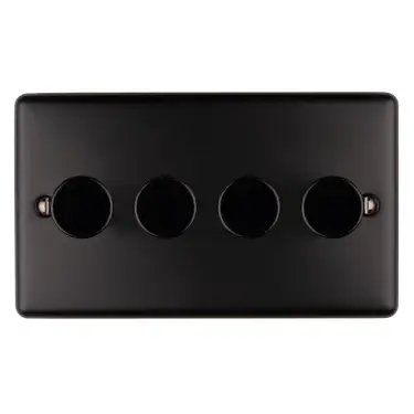 Click Here To Enlarge This Photo Of EN4DLEDMBB - Eurolite 4 Gang 400W&sol;LED 2Way Dimmer Switch Matt Black &lpar;Enhance Range&rpar;