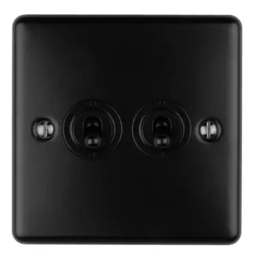Click Here To Enlarge This Photo Of ENT2SWMBB - Eurolite 2 Gang Toggle Switch Matt Black &lpar;Enhance Range&rpar;