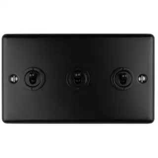 ENT3SWMBB - Eurolite 3 Gang Toggle Switch Matt Black &lpar;Enhance Range&rpar;