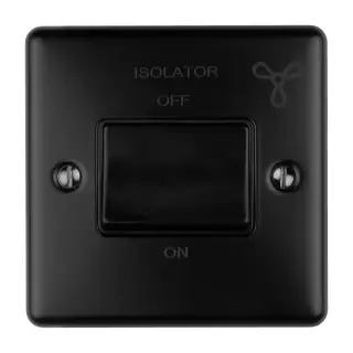 ENFSWMBB - Eurolite 6Amp Fan Isolator Switch Matt Black with Black Trim &lpar;Enhance Range&rpar;