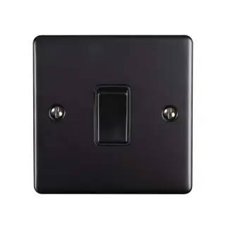 EN20ASWMBB - Eurolite 1 Gang 20Amp DP Switch Matt Black with Black Trim &lpar;Enhance Range&rpar;