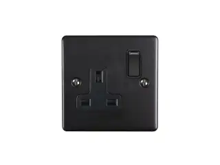 EN1SOMBB - Eurolite 1 Gang 13Amp DP Switched Socket Matt Black with Black Trim &lpar;Enhance Range&rpar;