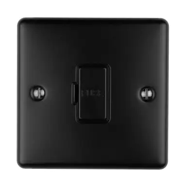 Click Here To Enlarge This Photo Of ENUSWFMBB - Eurolite 13Amp Unswitched Fuse Spur Matt Black with Black Trim &lpar;Enhance Range&rpar;