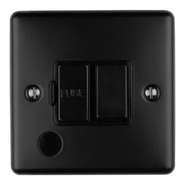 Click Here To Enlarge This Photo Of ENSWFFOMBB - Eurolite 13Amp DP Switched Fuse Spur with Flex Outlet Matt Black with Black Trim &lpar;Enhance Range&rpar;