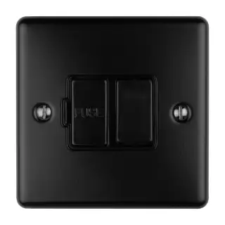 ENSWFMBB - Eurolite 13Amp DP Switched Fuse Spur Matt Black with Black Trim &lpar;Enhance Range&rpar;