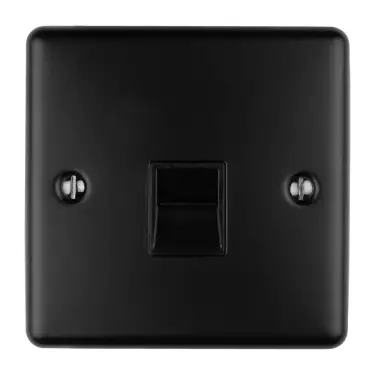 Click Here To Enlarge This Photo Of EN1MMBB - Eurolite 1 Gang Master Telephone Socket Matt Black with Black Trim &lpar;Enhance Range&rpar;