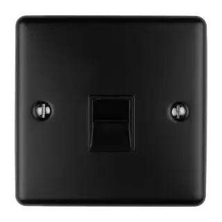 EN1MMBB - Eurolite 1 Gang Master Telephone Socket Matt Black with Black Trim &lpar;Enhance Range&rpar;