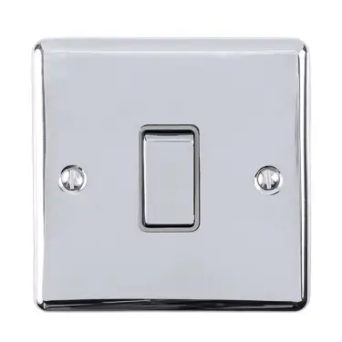 Click Here To Enlarge This Photo Of EN1SWPCG - Eurolite 1 Gang 10Amp 2Way Switch Polished Chrome with Grey Trim &lpar;Enhance Range&rpar;