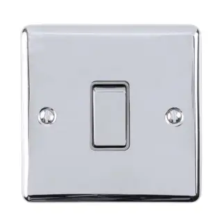 EN1SWPCG - Eurolite 1 Gang 10Amp 2Way Switch Polished Chrome with Grey Trim &lpar;Enhance Range&rpar;