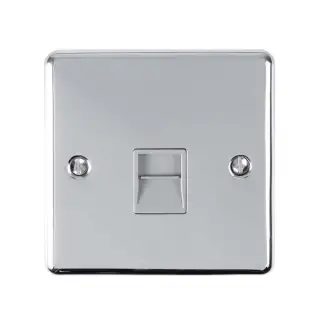 EN1MPCG - Eurolite 1 Gang Master Telephone Socket Polished Chrome with Grey Trim &lpar;Enhance Range&rpar;