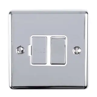 ENSWFPCW - Eurolite 13Amp DP Switched Fuse Spur Polished Chrome with White Trim &lpar;Enhance Range&rpar;