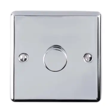 Click Here To Enlarge This Photo Of EN1DLEDPC - Eurolite 1 Gang 400W&sol;LED 2Way Dimmer Switch Polished Chrome &lpar;Enhance Range&rpar;