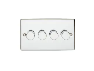 EN4DLEDPC - Eurolite 4 Gang 400W&sol;LED 2Way Dimmer Switch Polished Chrome &lpar;Enhance Range&rpar;