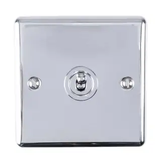 ENT1SWPC - Eurolite 1 Gang 10Amp 2Way Toggle Switch Polished Chrome &lpar;Enhance Range&rpar;