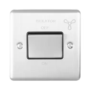 Click Here To Enlarge This Photo Of ENFSWSSG - Eurolite 6Amp Fan Isolator Switch Satin Stainless Steel with Grey Trim &lpar;Enhance Range&rpar;