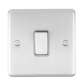 EN20ASWSSG - Eurolite 1 Gang 20Amp DP Switch Satin Stainless Steel with Grey Trim &lpar;Enhance Range&rpar;