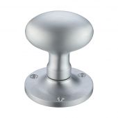 FB200SC - Zoo Hardware Fulton & Bray Oval Mortice Knob Furniture &lpar;Unsprung&rpar; 62&period;5mm Rose dia&period; Satin Chrome