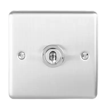 Click Here To Enlarge This Photo Of ENT1SWSS - Eurolite 1 Gang 10Amp 2Way Switch Satin Stainless Steel &lpar;Enhance Range&rpar;