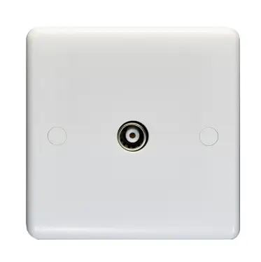 Click Here To Enlarge This Photo Of PL4321 - Eurolite Enhance White Plastic Coax TV Outlet &lpar;Non-Isolated&rpar;