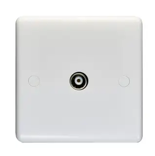 PL4321 - Eurolite Enhance White Plastic Coax TV Outlet &lpar;Non-Isolated&rpar;