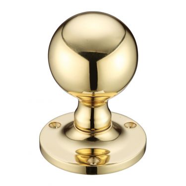 Click Here To Enlarge This Photo Of FB202 - Zoo Hardware Fulton & Bray Ball Mortice Knob Furniture &lpar;Unsprung&rpar; 62&period;5mm Rose dia&period; Polished Brass