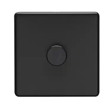Click Here To Enlarge This Photo Of ECMB1DLED - Eurolite 1 Gang LED Push On&sol;Off 2Way Dimmer on 3mm Flat Concealed Matt Black Plate