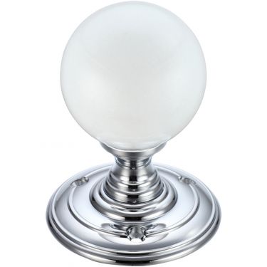 Click Here To Enlarge This Photo Of FB302CP - Zoo Hardware Fulton & Bray Glass Ball Mortice Knob &lpar;Unsprung&rpar; 55mm Polished Chrome