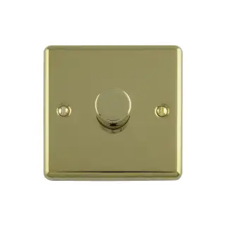 EN1DLEDPB - Eurolite 1 Gang 400W&sol;LED 2Way Dimmer Switch Polished Brass &lpar;Enhance Range&rpar;