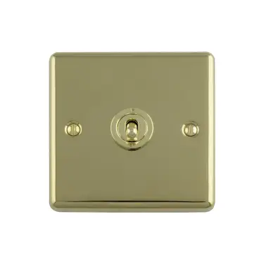 Click Here To Enlarge This Photo Of ENT1SWPB - Eurolite 1 Gang Toggle Switch Polished Brass &lpar;Enhance Range&rpar;
