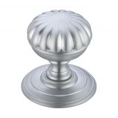 FB307SC - Zoo Hardware Fulton & Bray Flower Mortice Knob on Round Rose &lpar;Unsprung&rpar; Concealed Fix - Satin Chrome
