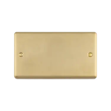 Click Here To Enlarge This Photo Of EN2BSBB - Eurolite Double Blank Plate Satin Brass &lpar;Enhance Range&rpar;