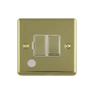 Click Here To Enlarge This Photo Of ENSWFFOPBW - Eurolite 13Amp DP Switched Fuse Spur with Flex Outlet Polished Brass with White Trim &lpar;Enhance Range&rpar;