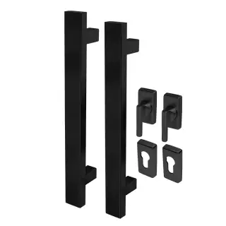 BLU Performance KM853 Inline Rectangular T-Bar Pull Handle for Straight Slide Doors&comma; Back to Back Fix&comma; 316 Stainless Steel in a Matt Black Lacquer Finish &lpar;KM853-PAIR-MBL&rpar;