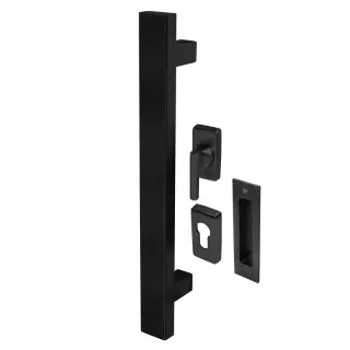 BLU Performance KM853 Inline Rectangular T-Bar Pull Handle for Straight Slide Doors&comma; Secret Fix & Flush Pull&comma; 316 Stainless Steel in a Matt Black Lacquer Finish &lpar;KM853-SING-MBL&rpar;