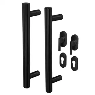 BLU Performance KM859 Kit for Straight Slide Doors&comma; Back to Back Fix&comma; 316 Stainless Steel in a Matt Black Lacquer Finish &lpar;KM859-PAIR-MBL&rpar;