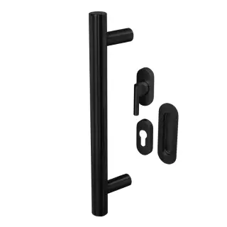 BLU Performance KM859 Kit for Straight Slide Doors&comma; Single Sided with External Flush Pull&comma; 316 Stainless Steel in a Matt Black Lacquer Finish &lpar;KM859-SING-MBL&rpar;