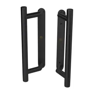 BLU Performance KM905 Patio Door Handle&comma; Back to Back Handles&comma; Blank Backplates&comma; 28 x 249 x 8mm&comma; 316 Stainless Steel in a Matt Black Lacquer Finish &lpar;KM905B-MBL&rpar;