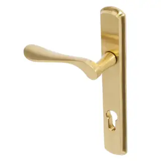 BLU Performance Regent Right Hand Multipoint Door Lock Handle&comma; Dual Sprung&comma; 316 Grade Stainless Steel&comma; PVD Satin Brass Finish &lpar;REG092-RH-PSB&rpar;