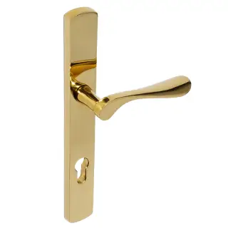 BLU Performance Regent Left Hand Multipoint Door Lock Handle&comma; Dual Sprung&comma; 316 Grade Stainless Steel&comma; PVD Polished Brass Finish &lpar;REG095-LH-PPB&rpar;
