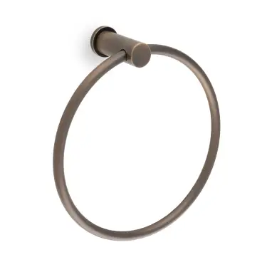 Click Here To Enlarge This Photo Of AW455AB - Alexander & Wilks Brunel Plain Towel Ring - Antique Brass