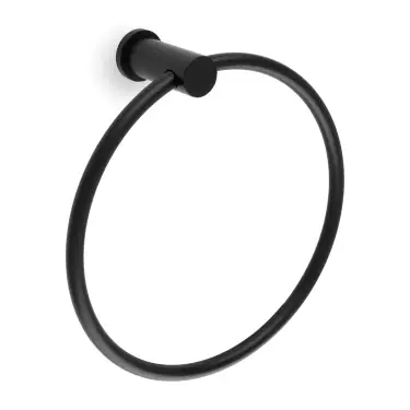 Click Here To Enlarge This Photo Of AW455BL - Alexander & Wilks Brunel Plain Towel Ring - Matt Black