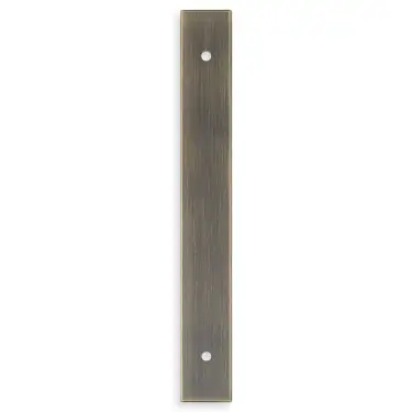 Click Here To Enlarge This Photo Of AWBP128AB - Alexander & Wilks Rectangular Cabinet Pull Backplate 168mm x 22mm &lpar;128mm c&sol;c&rpar; - Antique Brass